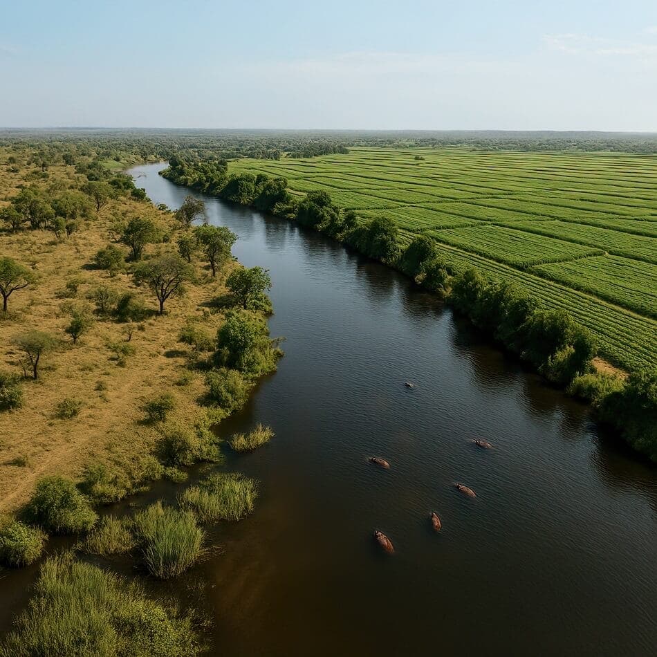 Agricultural-farms-on-Wild-Habitats (1) Agricultural farmland in Africa a major cause of habitat loss