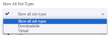 select show all sub types option of search form