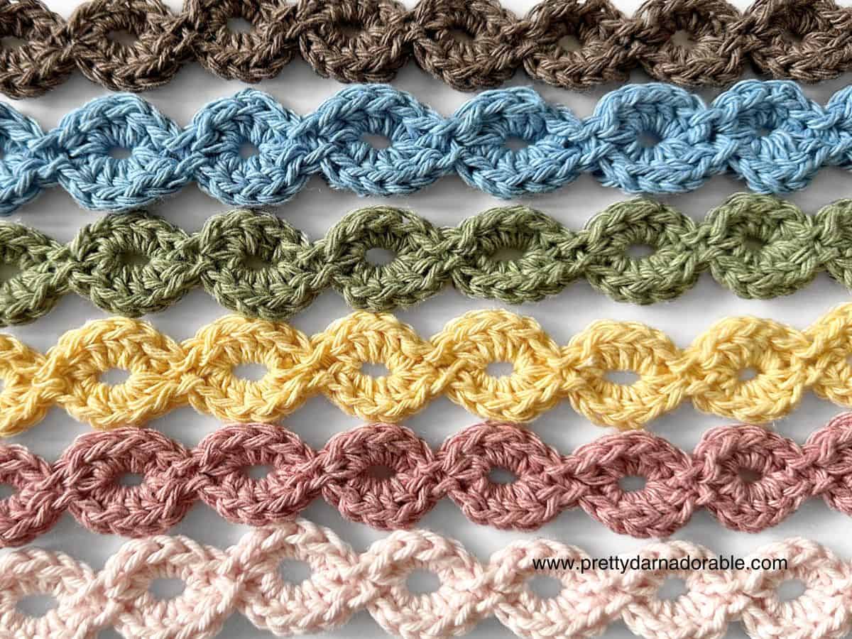 crochet headbands in rainbow colours