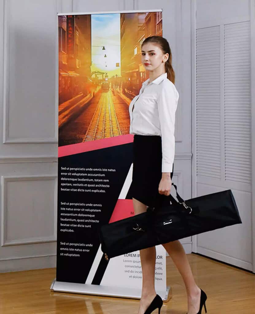Luxury Pull Up Banner: lady with carry bag