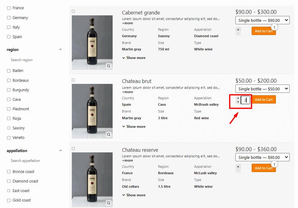Product quatity control