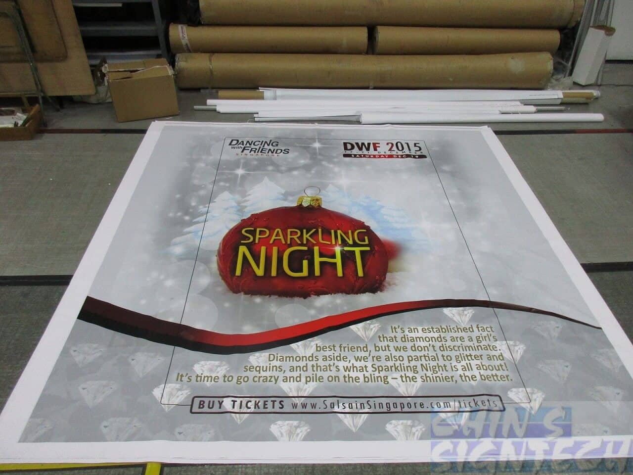 8 x 5ft PVC banner printing for dancing with friends Photo Booth backdrop _Sparkling Night