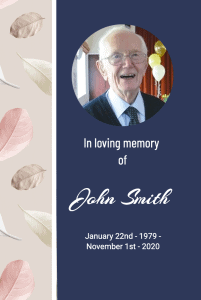 Editable geometrical funeral memorial cards 014 Editable geometrical funeral memorial cards 014 – Funeral Order of Service Template