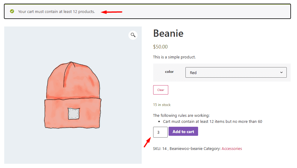 Result on min order restriction rule