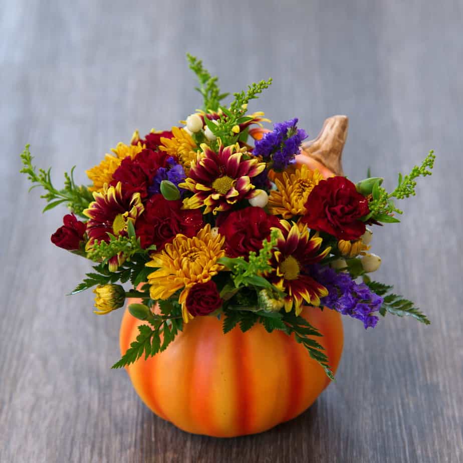 Ceramic Pumpkin Flower Bouquet