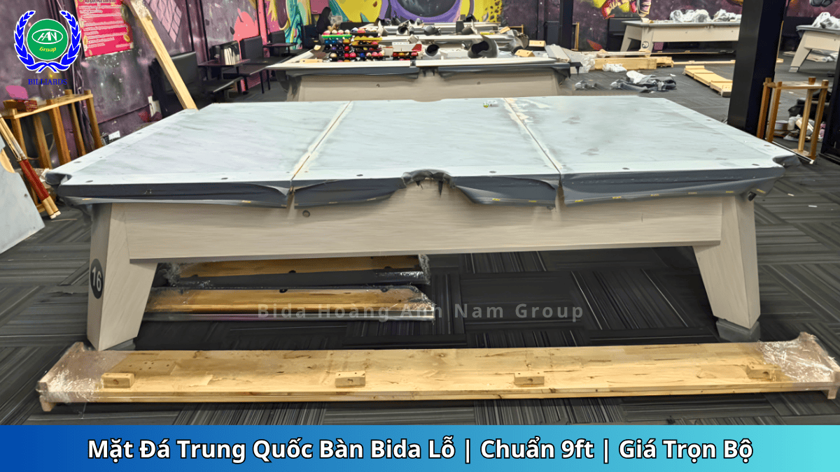 Mặt Đá Trung Quốc Bàn Bida Lỗ | Chuẩn 9ft | Giá Trọn Bộ | Bida Hoàng Anh Nam Group