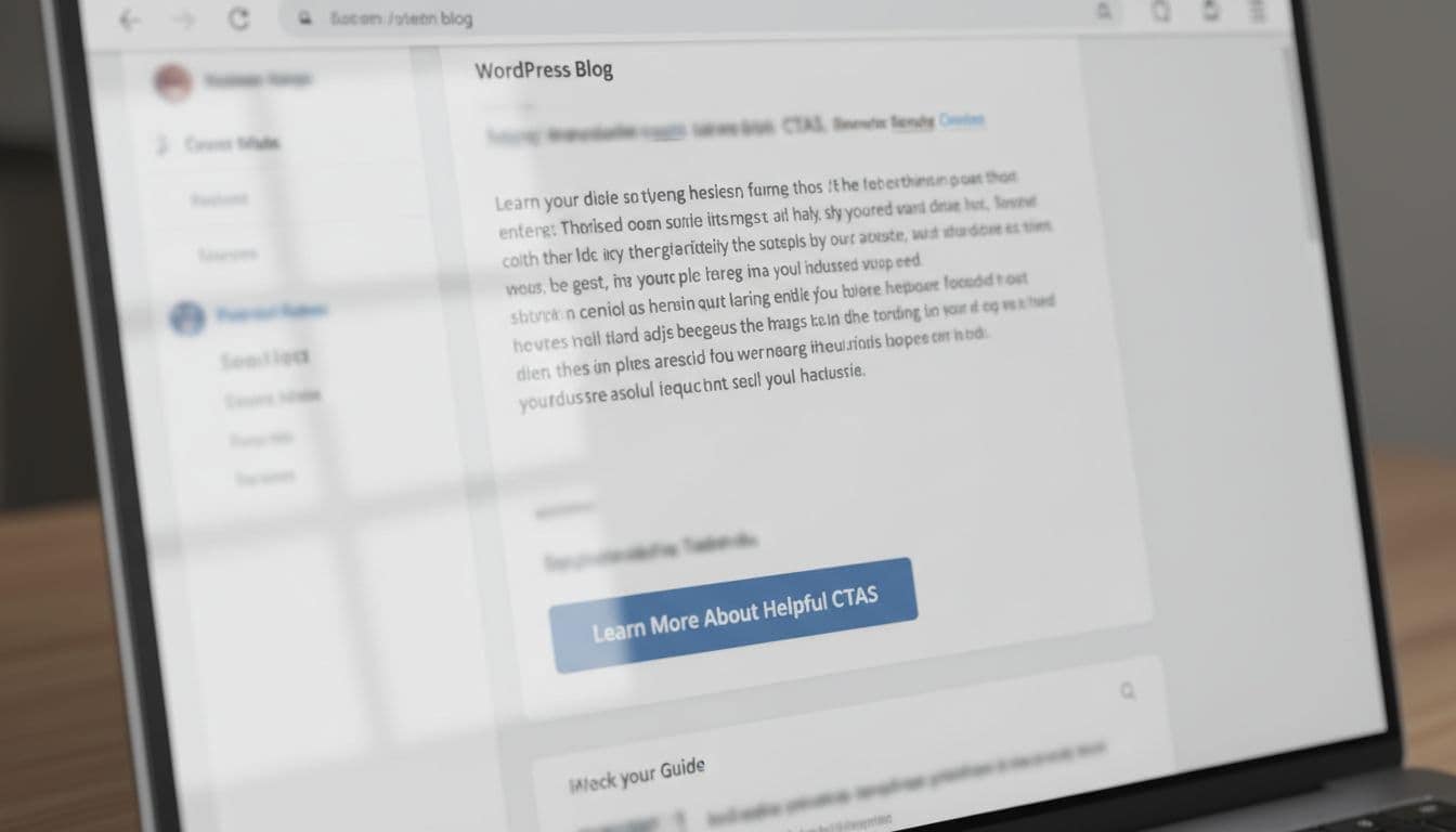 How Beginner Bloggers Get Traffic: Offer-First Blog Posts for Traffic, Subscribers, and Sales 5 Close-up of laptop screen showing end of blog post with prominent CTA button below content.