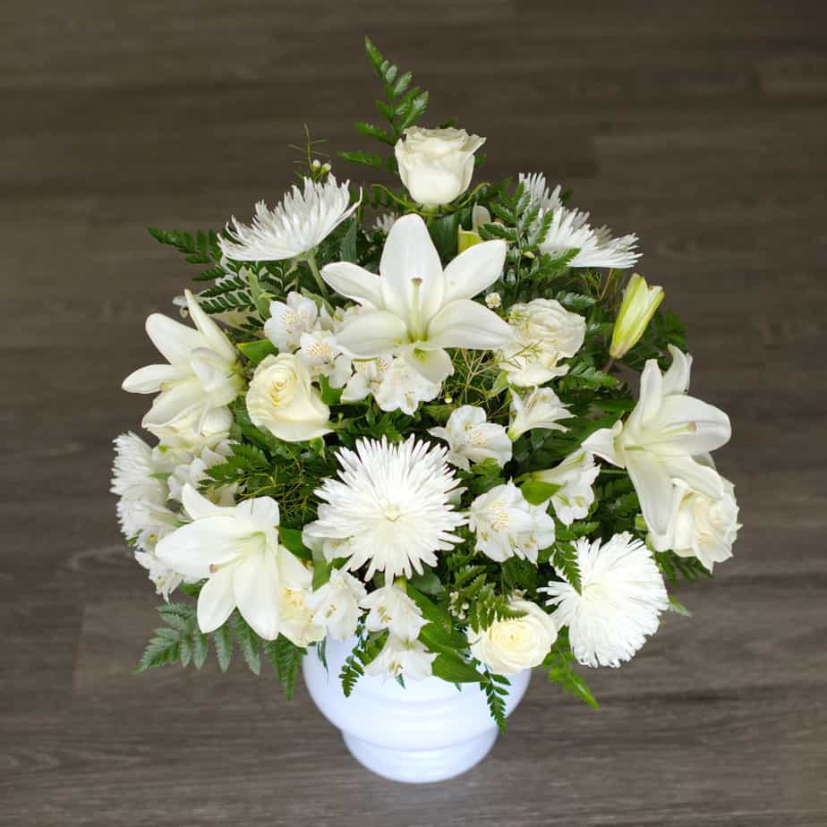 White Lily Symapthy Flowers