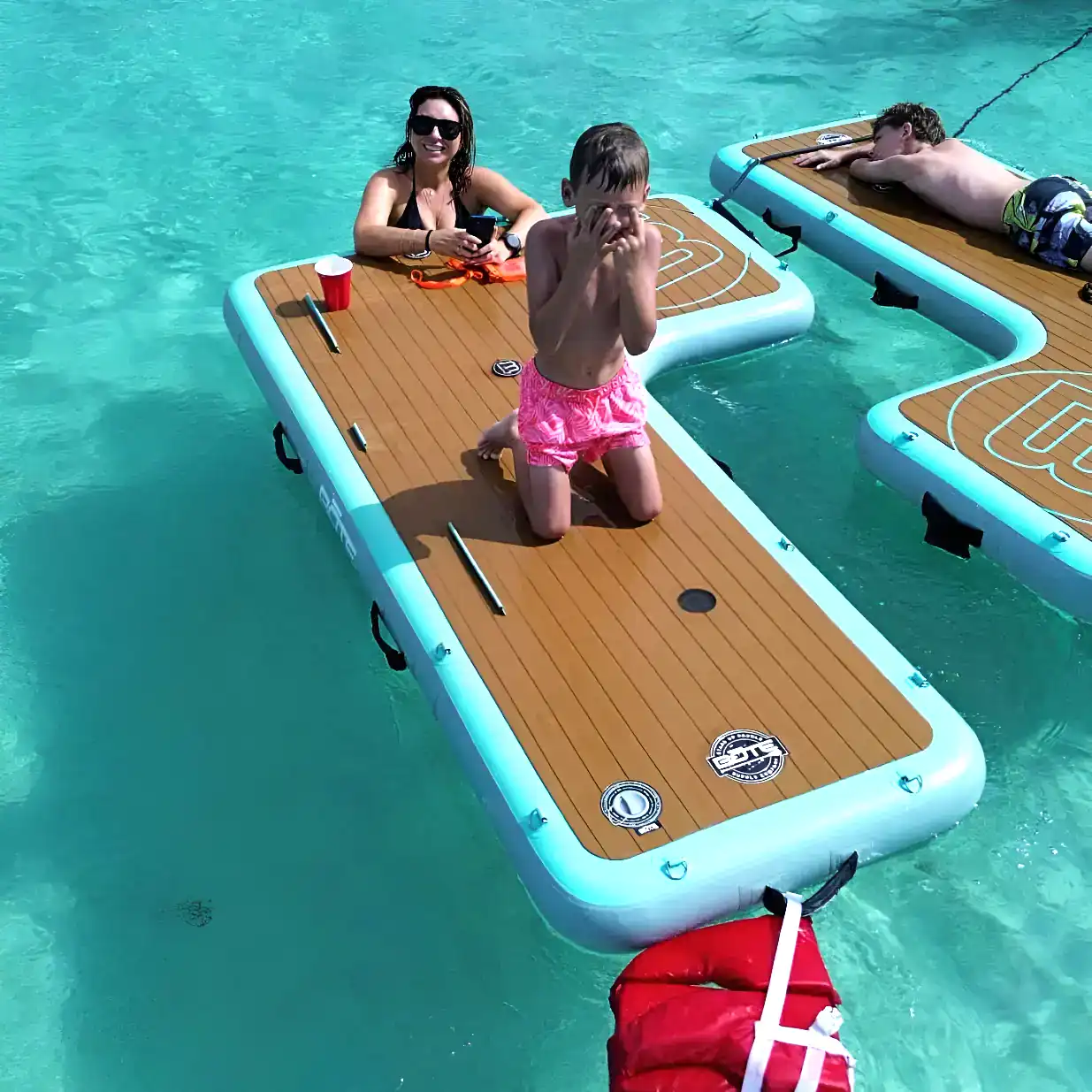 Kids on BOTE Floats