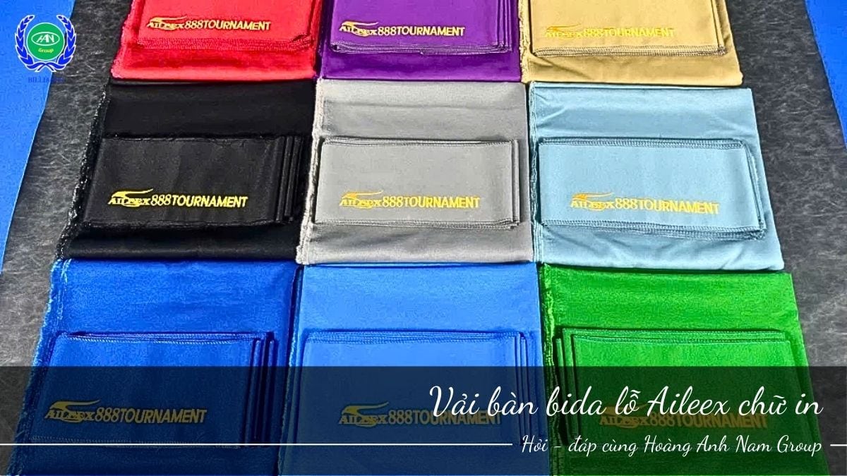Vải bàn bida lỗ Aileex chữ in