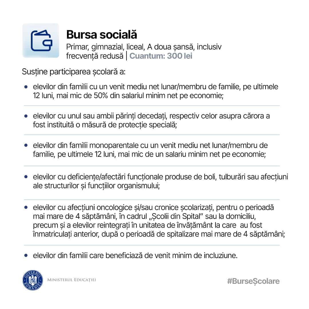 burse scolare 2024-2025 bursa sociala