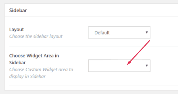 Choose the right widget area in the WordPress sidebar page