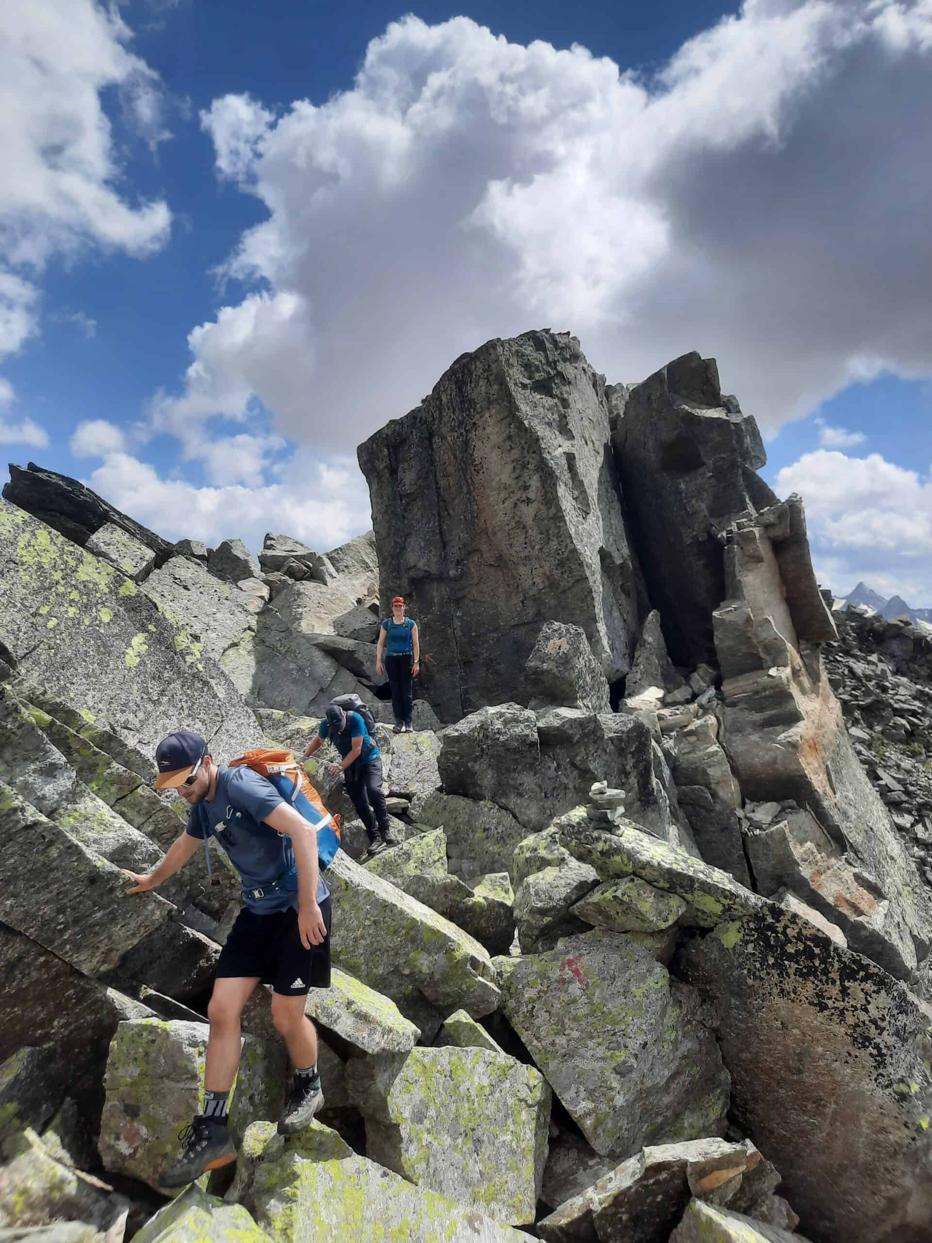 Kraxelstelle am Piz Medel.
