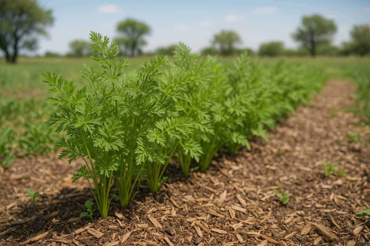 carrots growing in garden