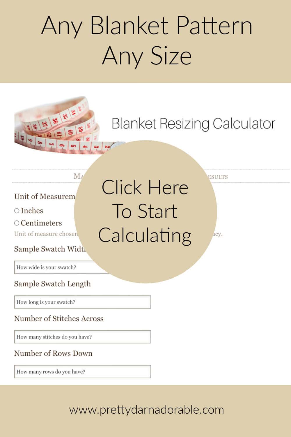Crochet blanket pattern resizing calculator