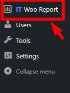 select iT Woo Report menu in WooCommerce