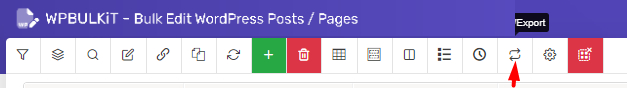 select import and export icon in WordPress Posts bulk Edit Plugin toolbar