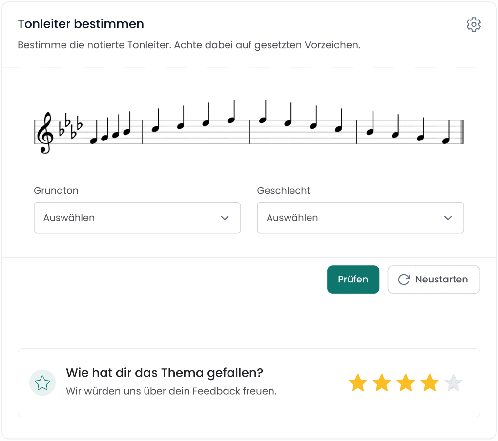 Tonleitern online bestimmen