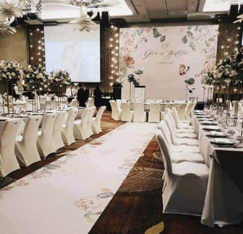 Wedding Aisle Runners with backdrop