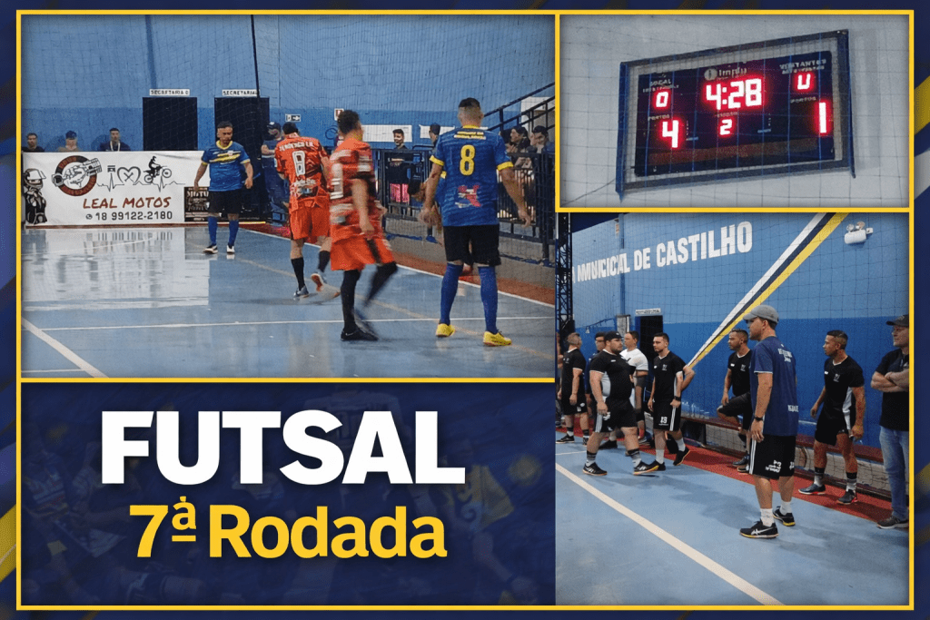 FUTSAL DE FÉRIAS 2026 EM CASTILHO: 7ª RODADA TEM JOGO TURBULENTO E VITÓRIA DO ATLETICANOS