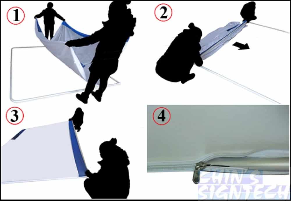 setting up tension fabric display setting up tension fabric display