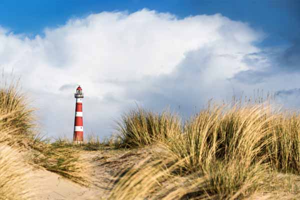 Ein Leuchtturm auf Ameland, Niederlande