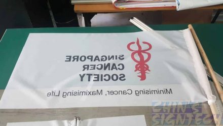 Singapore cancer society Flag - back view