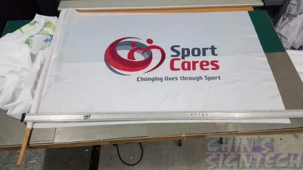 Dye Sublimation on Sport Cares - 1.5 x 1m Polyester Flag