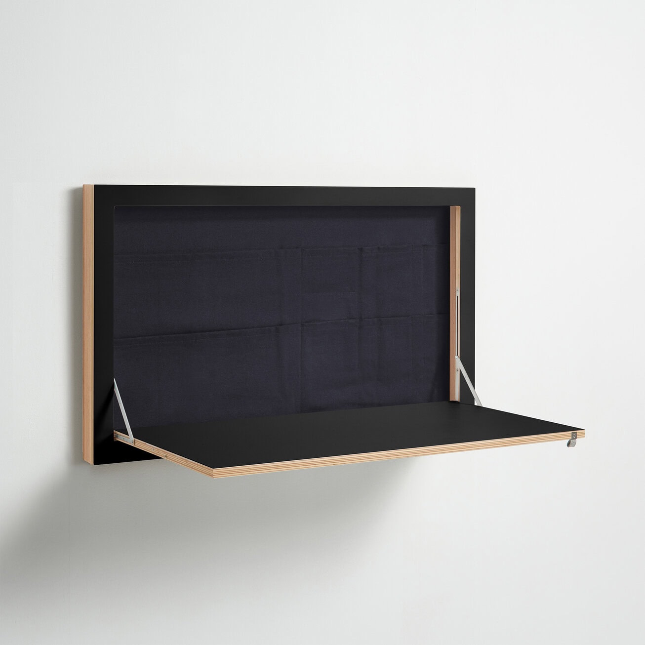 Fläpps Staatssekretär-in 100×60-1 – Schwarz | Klappbarer Wandschreibtisch mit Stauraum