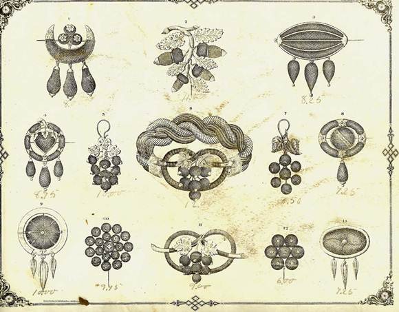 Motifs for Victorian hair jewelry Motifs for Victorian hair jewelry