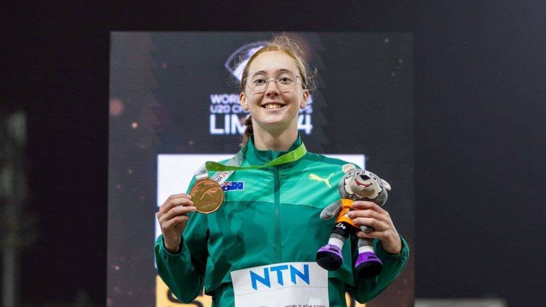 Hewett-flies-to-World-Under-20-Bronze-inspired-by-Olympic-champion-Kennedy Lima, Peru; 29 August, 2024 - Inspired by Olympic champion Nina Kennedy, South Australian pole vaulter Tryphena Hewett has secured Australia’s fourth medal at the 2024 World Athletics Under 20 Championships