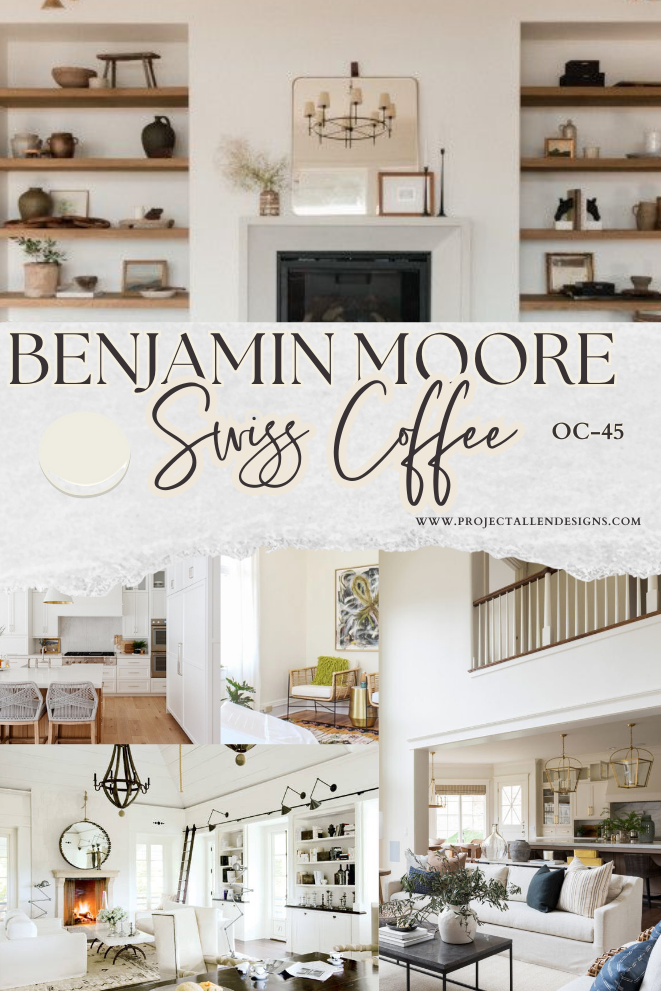 Learn all about Benjamin Moore Swiss Coffee, a warm neutral paint color . See if its the right white paint color for you.
