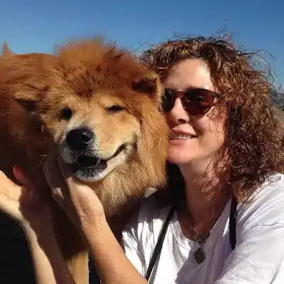 Jean donaldson, world renowned dog behaviorist with her personal dog buffy
