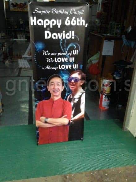 X Stand Banner for birthday event