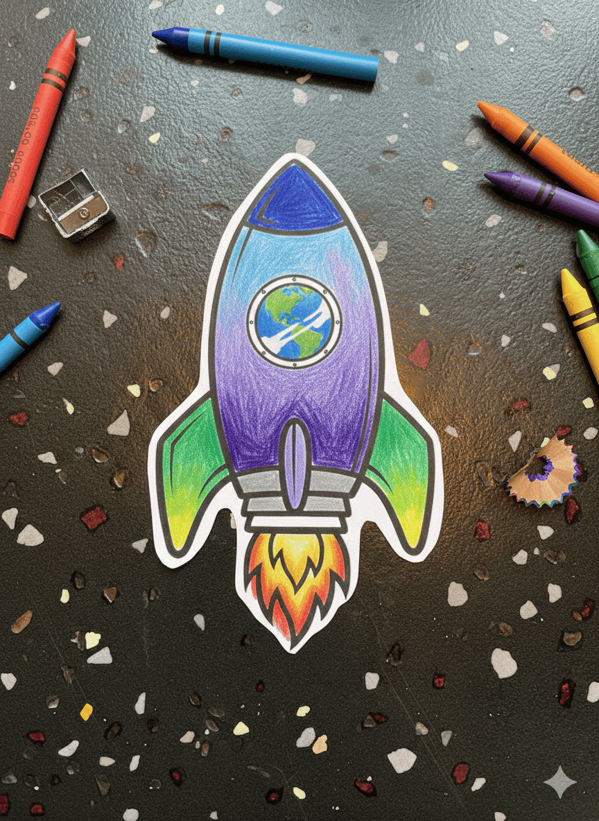 Raketen zum Basteln und für eigene Ideen, ein Fenster? Klar!