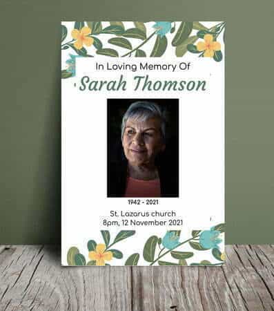 Floral funeral order of service (009) Floral funeral order of service (009) - Free Funeral Order of Service Template