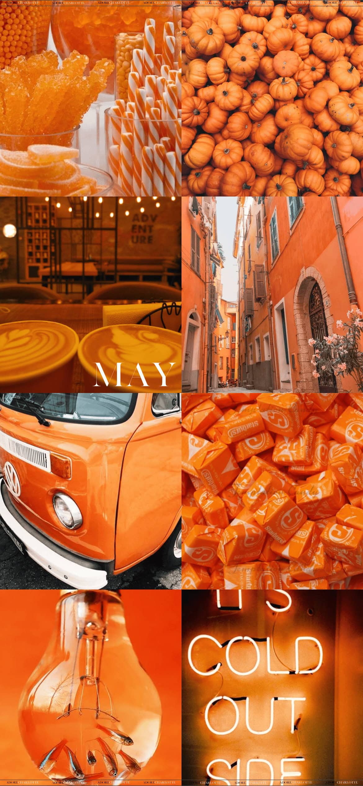 Aesthetic Orange May 2024 Phone Wallpaper