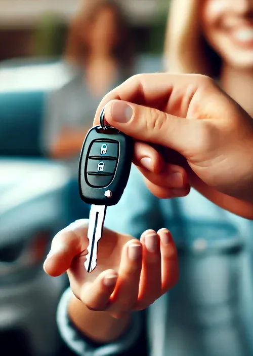 Übergabe TopCar Schlüssel nach Keramikversiegelung Auto