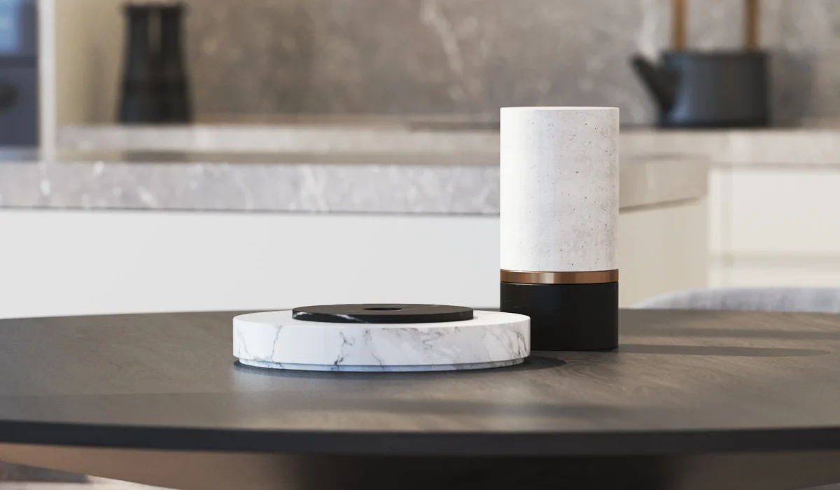 architekturvisualisierung 6 Produktvisualisierung von dekorativen Accessoires für ein Haus in Andermatt, Schweiz.