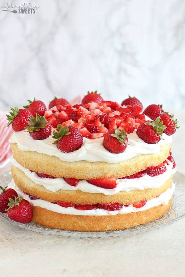 Strawberry Shortcake Cake - Celebrating Sweets