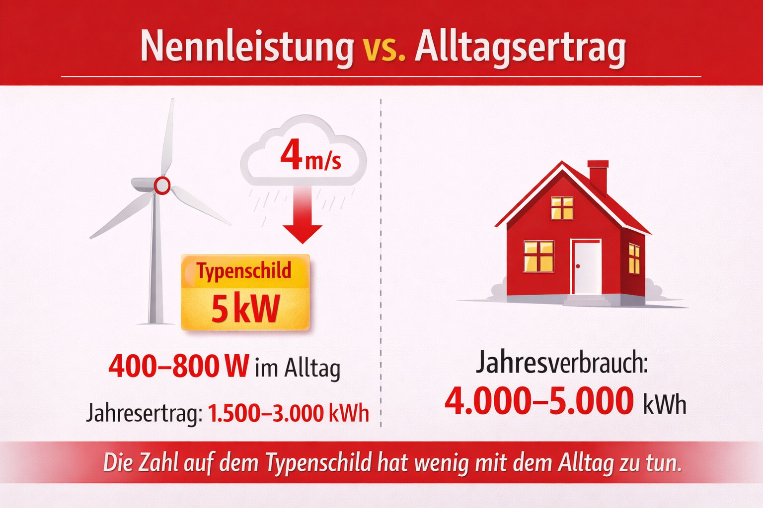 Kleinwindkraftanlage Ertrag