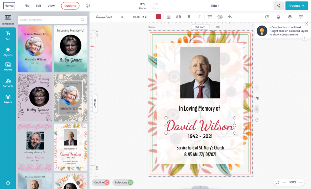 order of service design tool