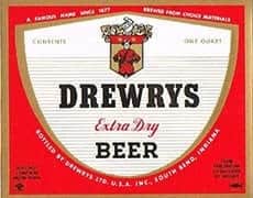 Drewrys-Extra-Dry-Beer--Labels-Drewrys-Ltd-USA_2827-1 Drewrys Extra Dry Beer vintage label showcasing classic brewery branding.
