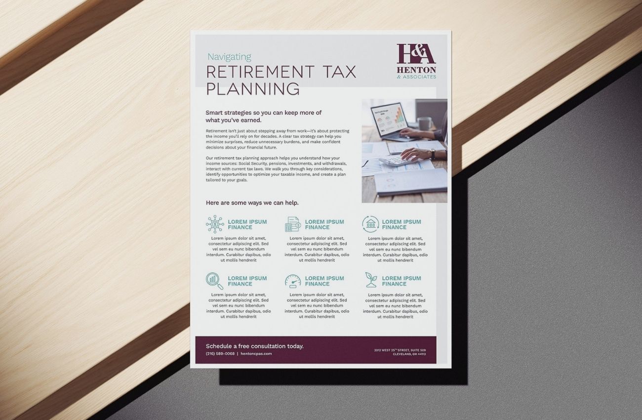Retirement tax planning informational flyer