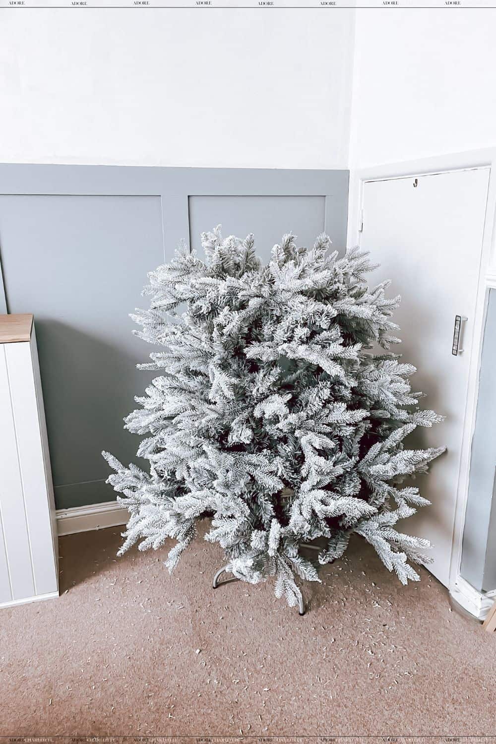 We R Christmas Snow Flocked Grey Fir Christmas Tree, 6 ft