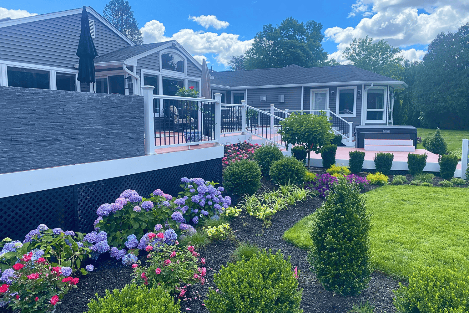 Beautiful garden with vibrant flowers.