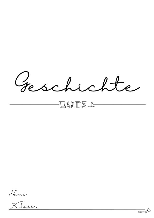 Deckblatt Geschichte zum Ausdrucken als Gratis-Vorlage