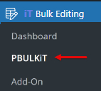 select Woo Products section in Bulk Editing menu