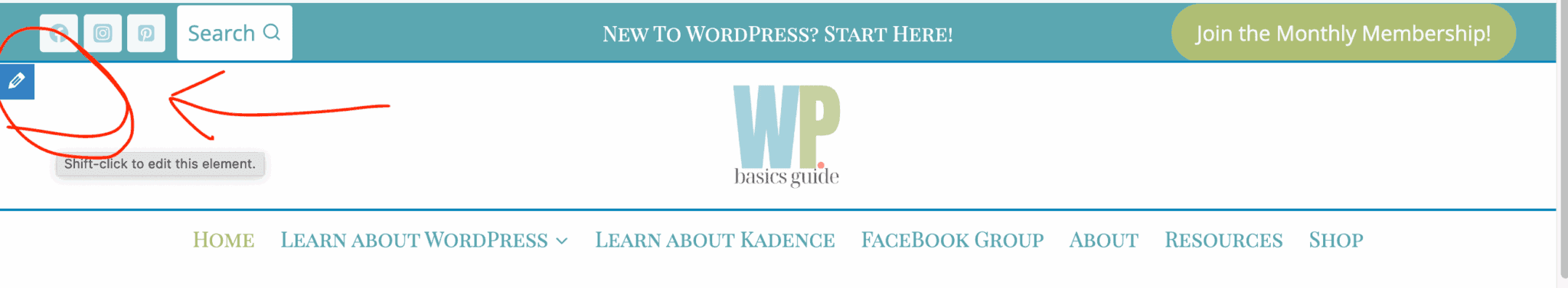 How to customize your site header in WordPress for Better User Experience 4 plus sign where you edit the header