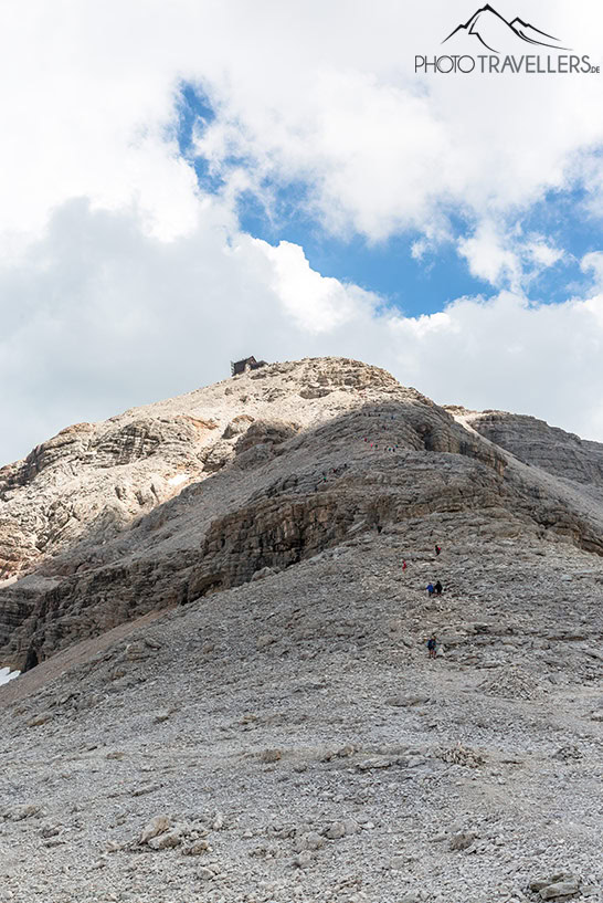 Der steile Aufstieg zum Piz Boè